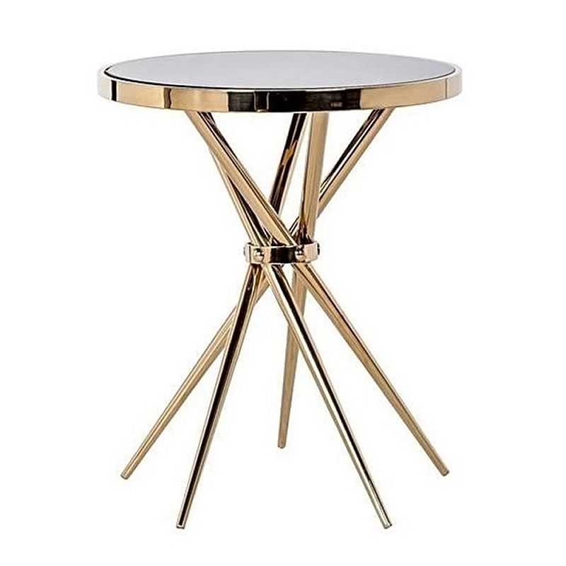 Обеденный стол с чёрной круглой столешницей на золотых ножках Rive Gauche Table Черный Золотой Обеденный стол с чёрной круглой столешницей на золотых ножках Rive Gauche Table Черный Золотой в Волгограде | Loft Concept