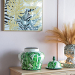 Ваза с зелёными листьями и крышкой Vase Green Leaves варинант исполнения - 4 | Loft Concept в Волгограде