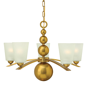 Люстра с матовыми конусными плафонами и декоративными элементами в форме шаров Hinkley