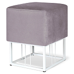 Пуф квадратный фиолетовый велюр на белом металлическом основании Celeste Purple варинант исполнения - 1 | Loft Concept в Волгограде