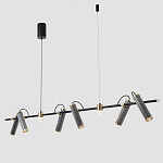 Люстра с 8-ю цилиндрическими плафонами на магнитном креплении и черным металлическим основанием Bronze Concert варинант исполнения - 3 | Loft Concept в Волгограде