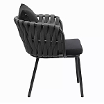 Стул мягкий с декором в виде плетеных лент на спинке и подлокотниках Semicircular Chair Decorated with Ribbons варинант исполнения - 9 | Loft Concept в Волгограде