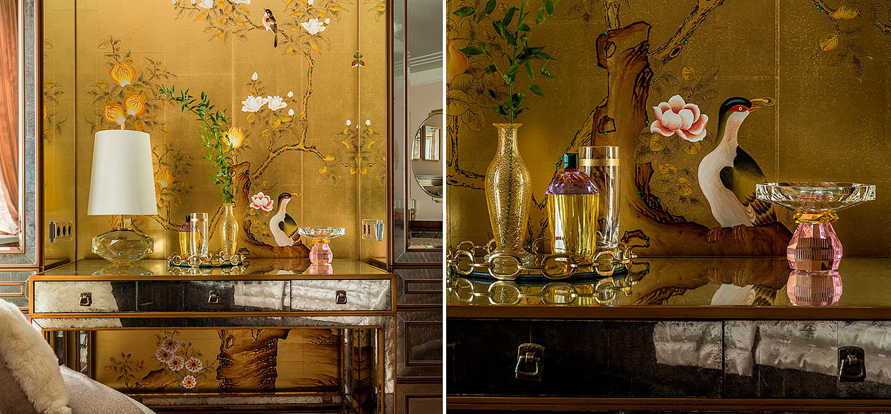 Обои шинуазри Japanese Garden Original colourway on Deep Rich Gold gilded paper Обои шинуазри Japanese Garden Original colourway on Deep Rich Gold gilded paper - Loft-Concept в Волгограде