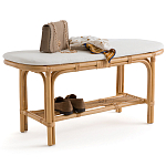 Скамья из ротанга с подушкой Manlio Rattan Bench варинант исполнения - 3 | Loft Concept в Волгограде