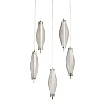 Люстра круглая каскадня с 5-ю плафонами из металлической сетки Mesh Lampshade Lighting варинант исполнения - 1 | Loft Concept в Волгограде