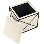 Пуф бежевый с черной металлической рамой Beige Pouf варинант исполнения - 1 | Loft Concept в Волгограде