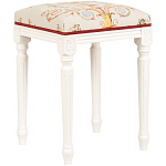 Банкетка одноместная из массива бука бежевая с растительным орнаментом Raffael Beige Floral Banquette варинант исполнения - 1 | Loft Concept в Волгограде