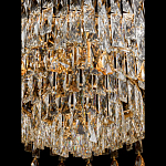 Люстра круглая с хрустальными подвесками на золотистом каркасе Roul Crystal Light варинант исполнения - 5 | Loft Concept в Волгограде