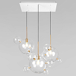 Люстра подвесная 3 лампы с прозрачными стеклянными шарами и золотыми деталями Giopato & Coombes варинант исполнения - 1 | Loft Concept в Волгограде