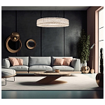 Люстра подвесная круглая из прозрачного хрусталя с корпусом из металла цвета хром Selfsufficient варинант исполнения - 7 | Loft Concept в Волгограде