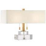 Настольная лампа прямоугольная на прозрачном основании Charm and Luxury варинант исполнения - 2 | Loft Concept в Волгограде