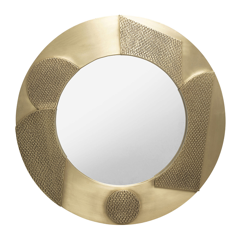 Зеркало золотое со вставками в виде геометрических фигур Зеркало Золотой в Волгограде | Loft Concept 