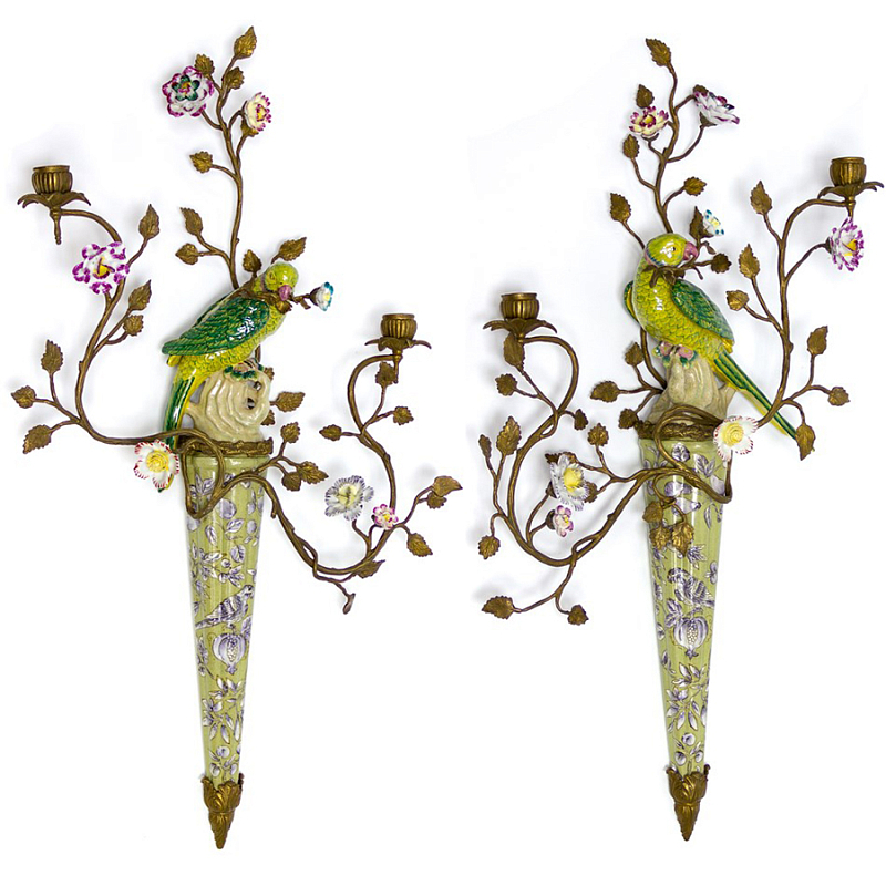 Подсвечник Candlestick Bindweed and Parrot Зеленый Бронза Подсвечник Candlestick Bindweed and Parrot Зеленый Бронза в Волгограде | Loft Concept