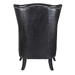 Кресло из натуральной кожи на 4-х деревянных ножках из массива бука Daniel Leather Armchair black варинант исполнения - 3 | Loft Concept в Волгограде