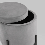 Серый пуф на черных ножках SANJAY варинант исполнения - 3 | Loft Concept в Волгограде