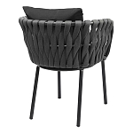 Стул мягкий с декором в виде плетеных лент на спинке и подлокотниках Semicircular Chair Decorated with Ribbons варинант исполнения - 10 | Loft Concept в Волгограде