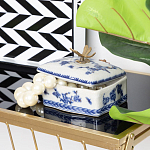 Фарфоровая шкатулка с бронзовой стрекозой Blue and White варинант исполнения - 8 | Loft Concept в Волгограде