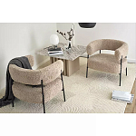 Кресло полукруглое мягкое с буклированной обивкой Armchair with Boucle Upholstery варинант исполнения - 4 | Loft Concept в Волгограде