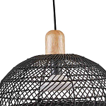 Подвесной светильник с округлым абажуром из черного ротанга Wicker Furniture варинант исполнения - 4 | Loft Concept в Волгограде