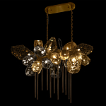 Люстра подвесная с 22-мя гранёными стеклянными плафонами с вертикальными подвесками Gilded Mirage  варинант исполнения - 6 | Loft Concept в Волгограде