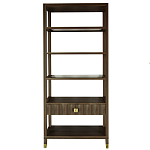 Стеллаж Elsa Dreams Walnut со стеклянными полками и ящиком варинант исполнения - 7 | Loft Concept в Волгограде