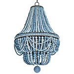 Люстра каплевидной формы украшенная круглыми бусинами синяя Blue Wooden Beads Chandelier варинант исполнения - 2 | Loft Concept в Волгограде