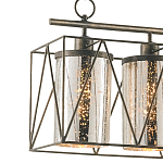 Люстра прямоугольная с 5-ю плафонами из стекла с узором Translucent Pattern варинант исполнения - 1 | Loft Concept в Волгограде