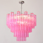 Элитная Люстра Textured Glass Pink Chandelier Ярко Розовое стекло варинант исполнения - 4 | Loft Concept в Волгограде