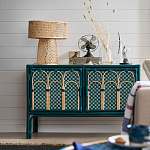 Комод для посуды из ротанга Felice Rattan Green варинант исполнения - 6 | Loft Concept в Волгограде