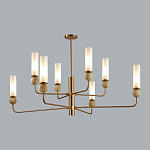 Люстра на штанге с 8-ю цилиндрическими матовыми плафонами и шарами из камня Orb Essence варинант исполнения - 10 | Loft Concept в Волгограде