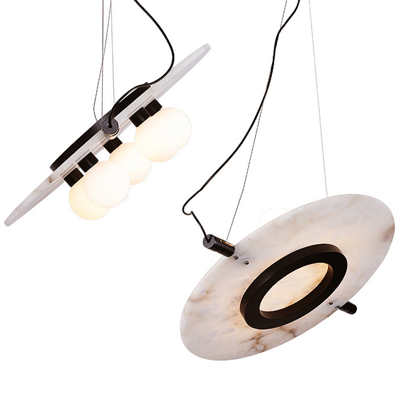 Подвесной светильник из мрамора в форме диска Marble Disc Pendant Light Белое матовое стекло Белый Мрамор Bianco Бронза Черный Подвесной светильник из мрамора в форме диска Marble Disc Pendant Light Белое матовое стекло Белый Мрамор Bianco Бронза Черный в Волгограде | Loft Concept