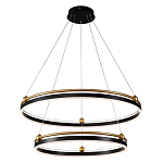 Люстра подвесная с двумя кольцами черного и золотого цвета Ring Horizontal варинант исполнения - 1 | Loft Concept в Волгограде