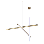 Люстра с 3-мя  пересекающимися цилиндрическими плафонами на тонких тросах Trumpet tube варинант исполнения - 4 | Loft Concept в Волгограде