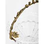 Чаша из прозрачного стекла на ножке с бронзовой ручкой в виде ветки Eden Garden варинант исполнения - 5 | Loft Concept в Волгограде