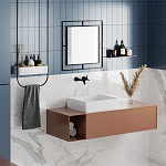 Настенное зеркало квадратной формы в черной металлической раме CORNER MIRROR BLACK варинант исполнения - 2 | Loft Concept в Волгограде