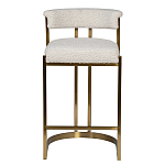 Стул барный букле бежевый с каркасом цвета матовое золото Tactility варинант исполнения - 1 | Loft Concept в Волгограде