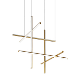 Люстра с 6-ю  пересекающимися цилиндрическими плафонами на тонких тросах Trumpet tube варинант исполнения - 1 | Loft Concept в Волгограде