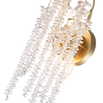 Бра с хрустальными прозрачными подвесками и круглым основанием золотого цвета FAIRYTREE Light варинант исполнения - 2 | Loft Concept в Волгограде