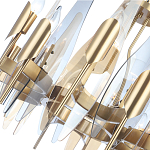 Люстра с вертикальными стеклянными элементами и металлическим каркасом цвета Латунь Vertical Glass варинант исполнения - 3 | Loft Concept в Волгограде