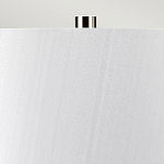 Настольная лампа с круглым фарфоровым основанием ручной работы с покрытием глазурью и белым абажуром из искусственного шелка Elstead Lighting варинант исполнения - 3 | Loft Concept в Волгограде