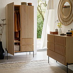 Шкаф с геометрическим рисунком на дверцах Anders Dark Wood варинант исполнения - 6 | Loft Concept в Волгограде