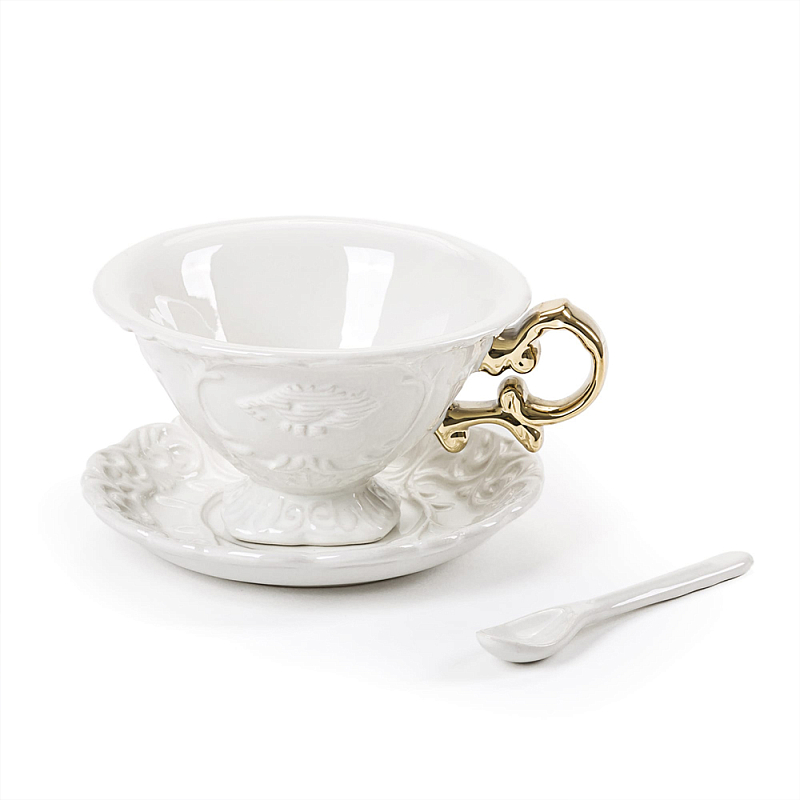Чайная пара Seletti I-Tea Gold Белый Золотой Чайная пара Seletti I-Tea Gold Белый Золотой в Волгограде | Loft Concept