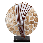 Настольная лампа из перламутра и дерева на подставке Indonesian Shell варинант исполнения - 1 | Loft Concept в Волгограде