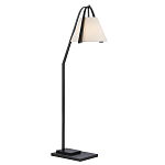 Торшер с черным каркасом и белым тканевым абажуром в форме конуса Stylish Solution варинант исполнения - 1 | Loft Concept в Волгограде