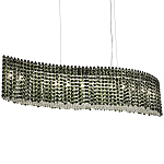 Линейная люстра изогнутой формы с хрустальными подвесками Crystal Art Chrome Green Linear Chandelier варинант исполнения - 1 | Loft Concept в Волгограде