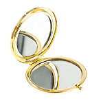 Зеркало карманное круглое двухстороннее из натурального камня Содалит в подарочной упаковке Gold Stone Mirrors варинант исполнения - 2 | Loft Concept в Волгограде