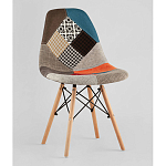 Пластиковый стул на ножках из массива бука Eames Пэчворк варинант исполнения - 1 | Loft Concept в Волгограде