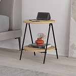 Стол приставной с 2-мя круглыми столешницами из дерева ESSEL OAK варинант исполнения - 6 | Loft Concept в Волгограде