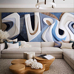 Арт-объект ручной работы Blue Abstraction из 4-х панелей варинант исполнения - 1 | Loft Concept в Волгограде