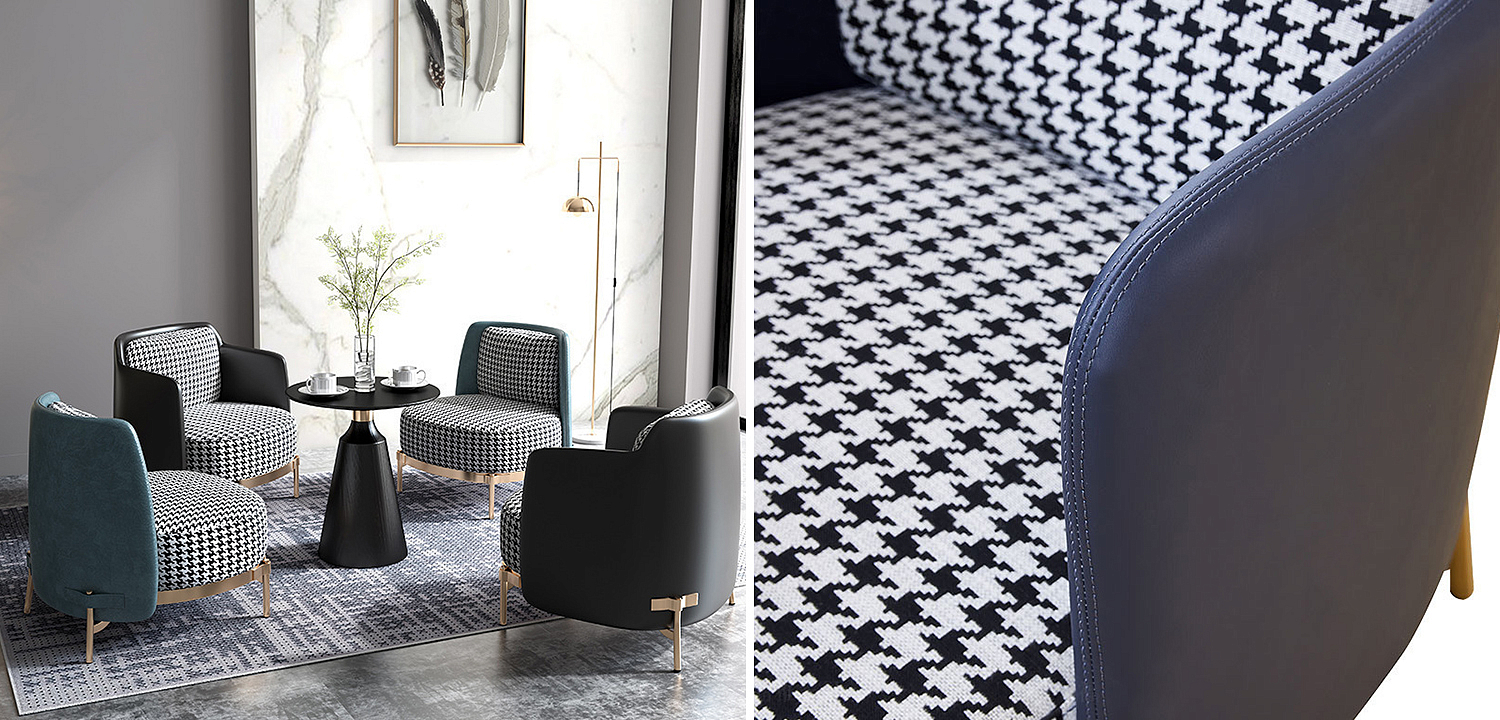 Кресло Pied de Poule Blue Armchair Кресло Pied de Poule Blue Armchair - Loft-Concept в Волгограде